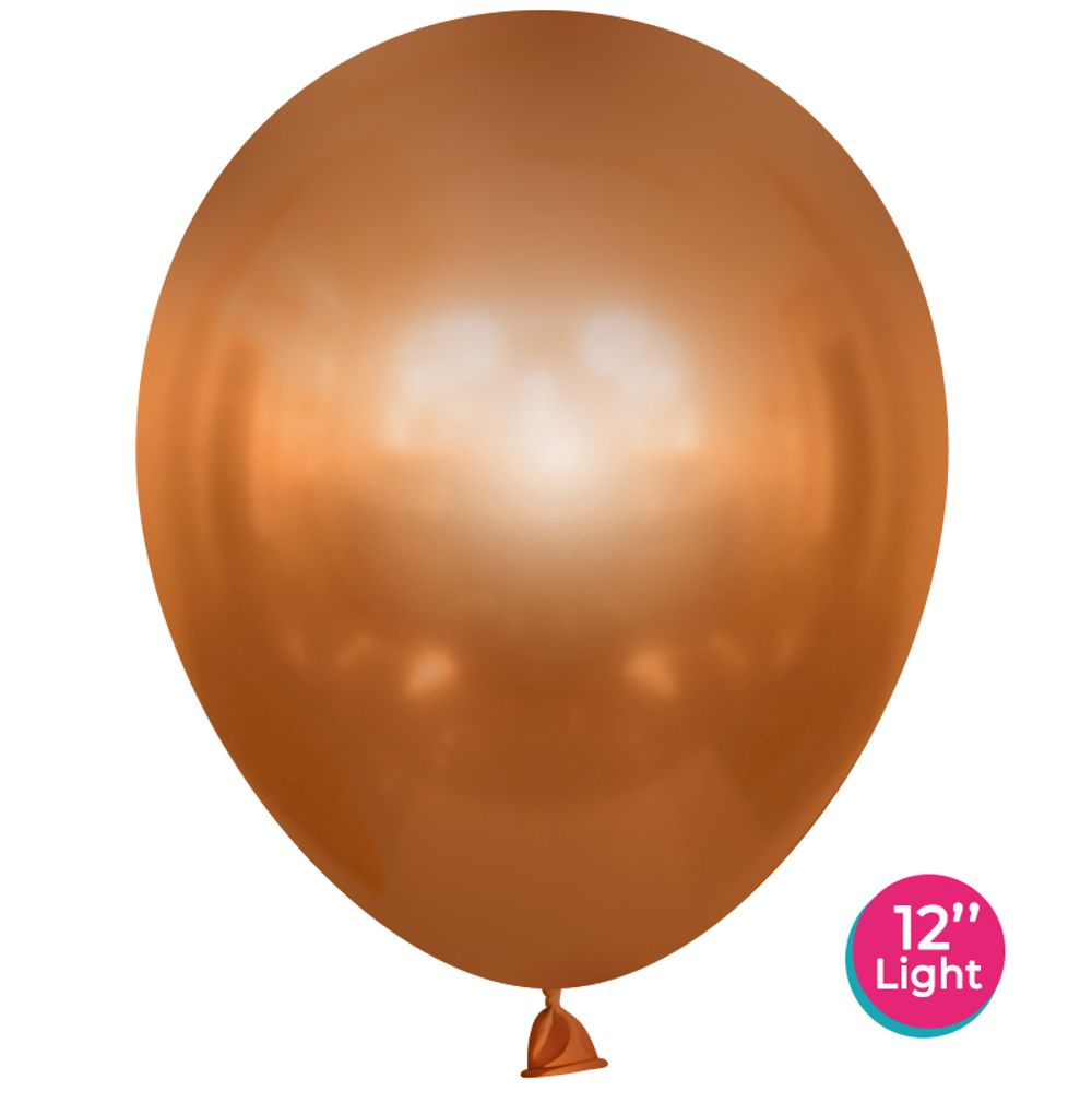 Шар (12''/30 см) Античное золото, лайт, хром, 50 шт.