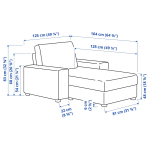 Кресло-кровать - IKEA VIMLE, 125х164х83 см, серый, ВИМЛЕ ИКЕА