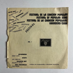 Винтажная виниловая пластинка LP Festival De la Cancion Popular Varadero,Cuba Vol. 1 (Cuba Куба 1966) 7 дюймов, 45 RPM, Single