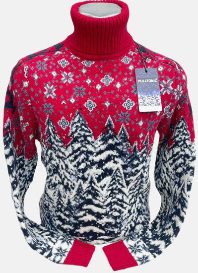 Pulltonic из шерсти и кашемира "Таежный" в красном. Размер 48-52