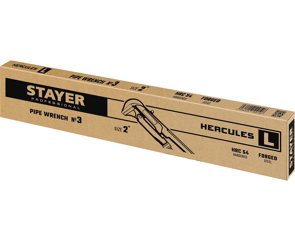 STAYER Hercules-L, №3, 2″, 560 мм, трубный ключ с прямыми губками (27331-3)
