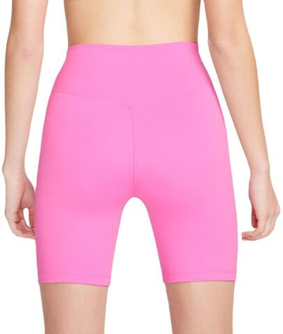 Женские Шорты теннисные Nike One Mid-Rise Short 7in - playful pink/white