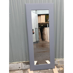 Входная металлическая дверь с зеркалом RеХ (РЕКС) Премиум 290 Темный бетон / Пастораль Софт графит