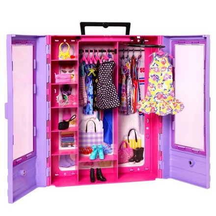 Barbie Fashionistas - Гардероб Барби + 6 вешалок HJL65