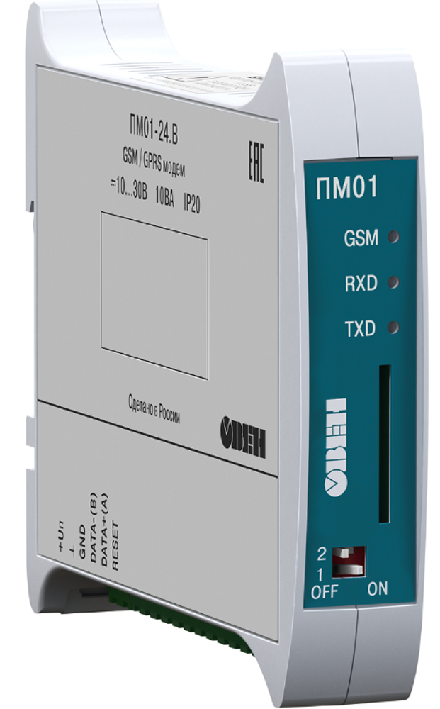 GSM/GPRS модем ПМ01-220.АВ 120,1×107,1×22,5 IP20 арт:39431