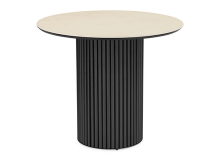 Керамический стол Woodville Барел 89 okara light yellow, черный