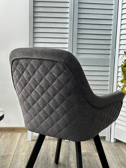 Стул JET 360 град. поворот. B28 Темно-серый, велюр / черный каркас, М-City