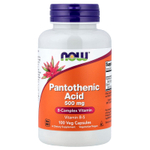 NOW Foods, Пантотеновая кислота, 500 мг, 100 растительных капсул