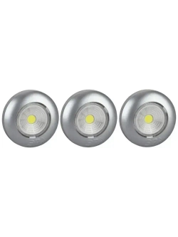 Фонарь светодиодный ЭРА SB-504 Аврора пушлайт мощный на липучке на батарейках, 3 штуки