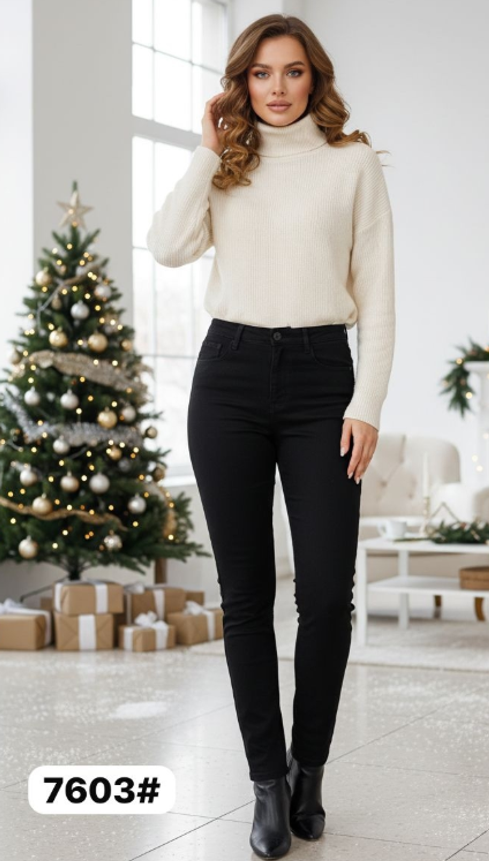 Оптом джинсы 25-30 черные утепленные