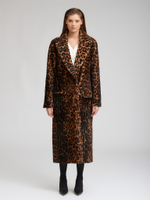 Дубленка леопард двусторонняя без пояса