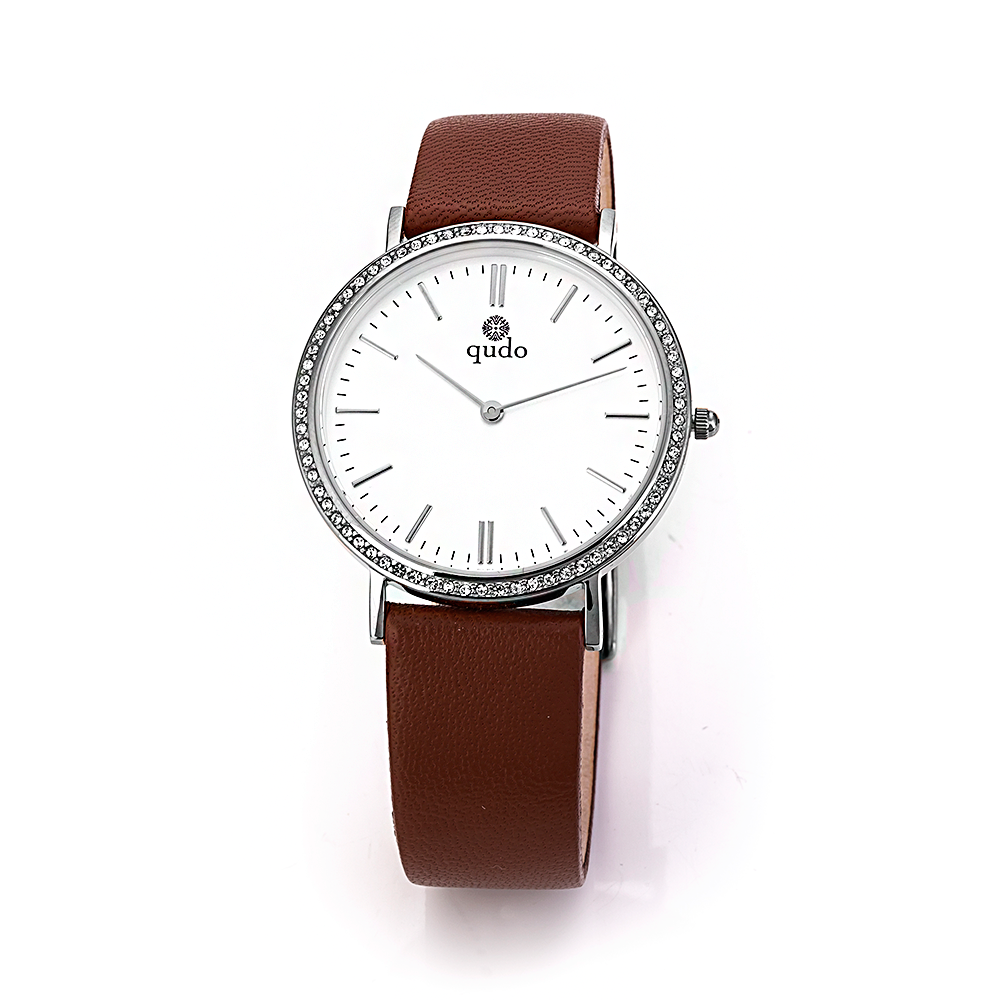 Часы Qudo женские Trento 801521 BR/S цвет коричневый, серебряный