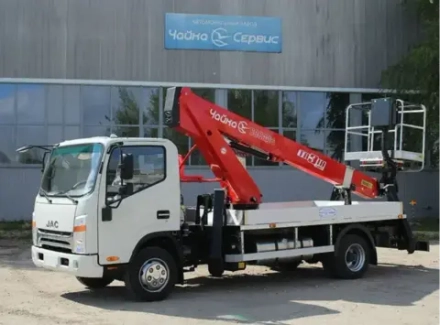 Автогидроподъёмник телескопический (стрела за кабиной) JAC N90 с АГП Чайка TRL318