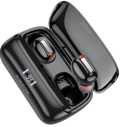 Bluetooth - гарнитура Borofone BE55, TWS вакуумные, BT5.1, 40/1200mAh Black