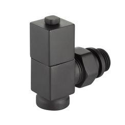 Набор дизайн-вентилей Royal Thermo CUBE, угловой (черный) 1/2quot;