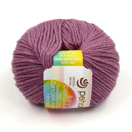 Пряжа Детский каприз, Пехорка, 50%меринос.50%фибра 5х50г/125м (525-Св.слива)