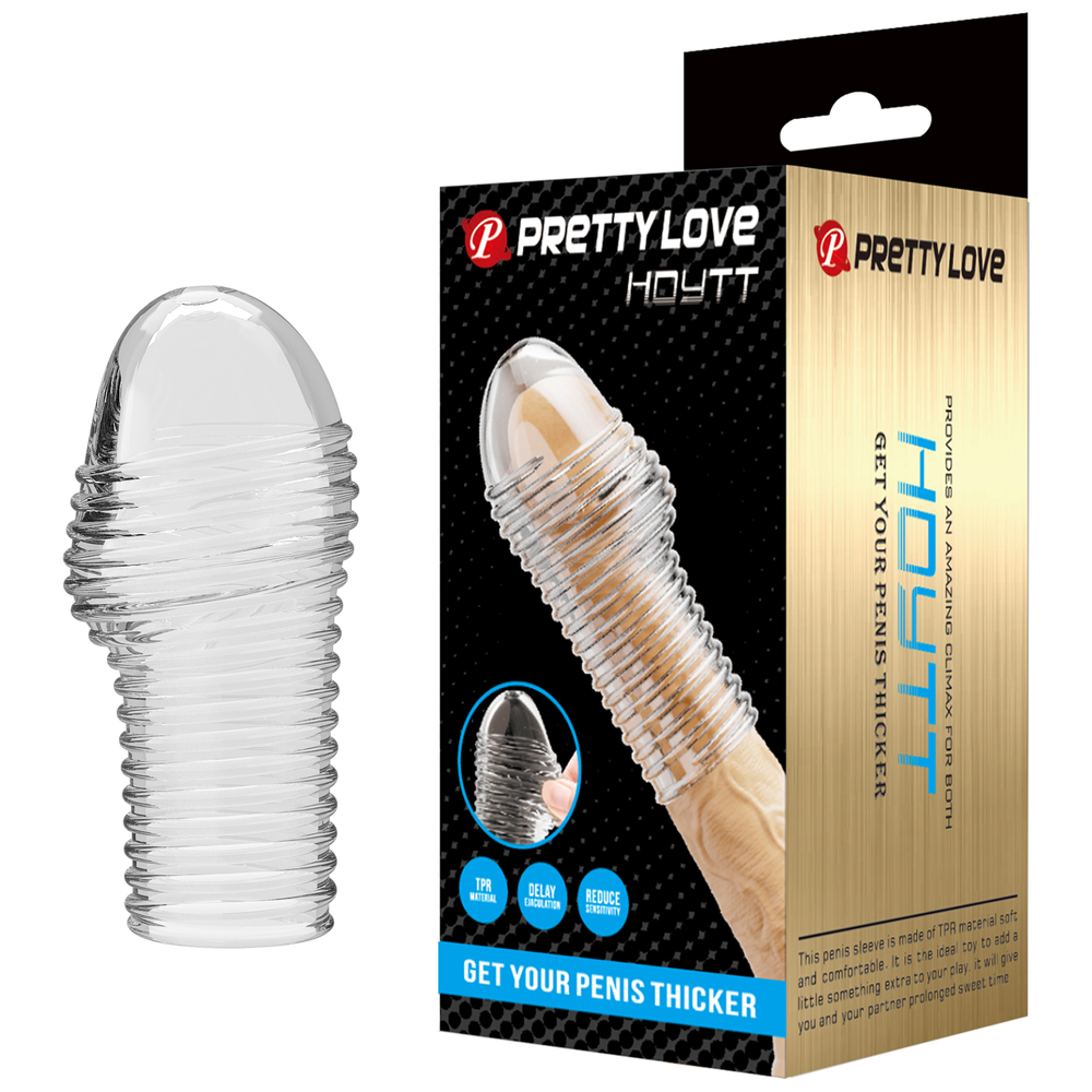 Рельефная насадка на пенис прозрачная Pretty Love BI-026291M