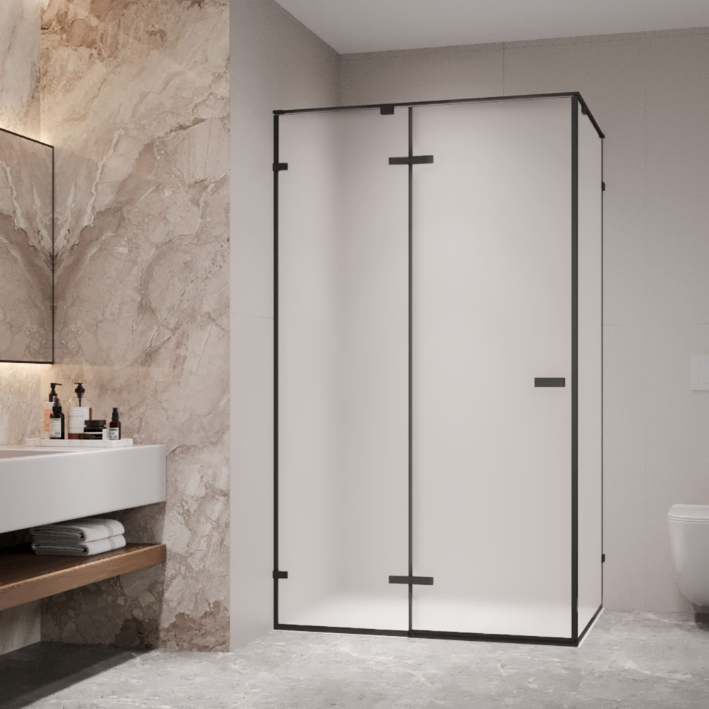 Душевой уголок с распашной дверью на петлях - RGW SV-040B (Матовое-Сатинат, 1000x800)