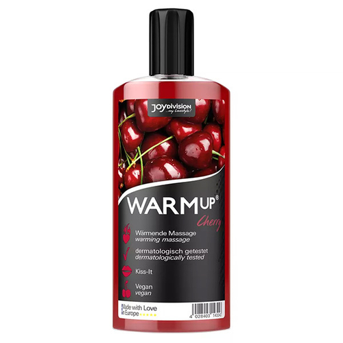 Съедобное разогревающее массажное масло со вкусом Вишни JoyDivision WARMup Cherry Warming Massage Liquid 150мл