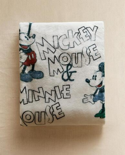 ZARA HOME ДЕТСКИЙ ФЛИСОВЫЙ ПЛЕД МИККИ И МИННИ ©DISNEY, ЭКРЮ