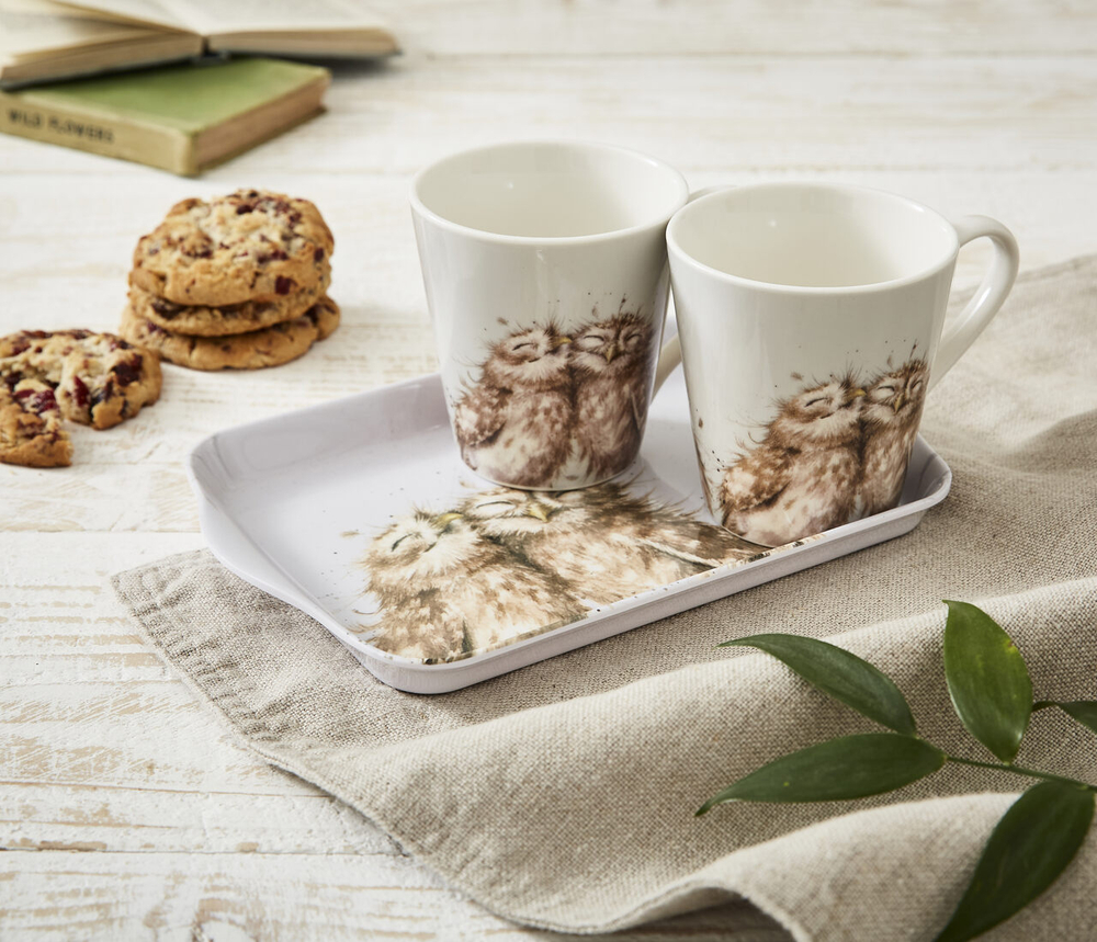 Royal Worcester Набор чашек Wrendale Designs 2 шт. по 180 мл с подносом с совами X0011658893