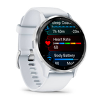 Смарт часы Garmin Venu 3 белые с серебристым безелем