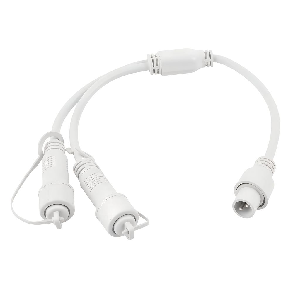 UCX-F90 S2-0.4M-WH Провод-разветвитель для гирлянд серии F90PRO. 0.4м. 2 выхода. Статика-мерцание. IP67. Белый. ТМ Uniel