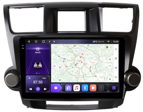 Магнитола для Toyota Highlander 2 2007-2013 XU40 - Kuberg OL-1431-1 QLed+2K, Android 12, Быстрая, CarPlay, 4G SIM-слот (крутилки декоративные)