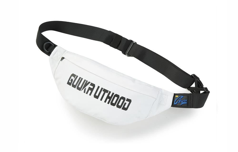 Guuka Fabric Fanny Pack, Shoulder Bag, Crossbody Bag Regular Unisex White