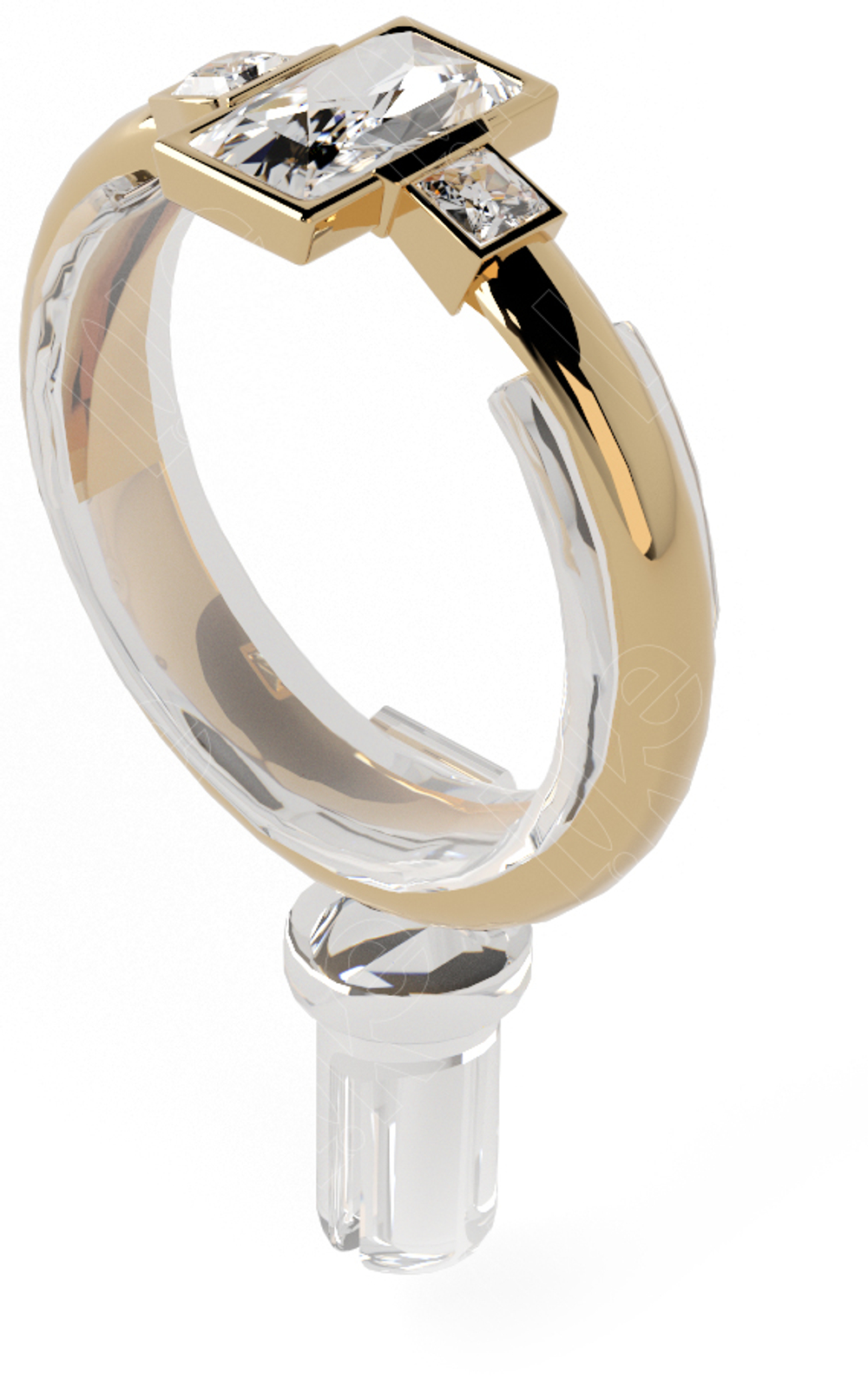 Скоба для кольца/объемная матовая/вертикальная/D-21 мм.