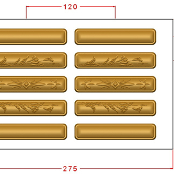 849 | Форма для шоколадных батончиков (275*175 мм)