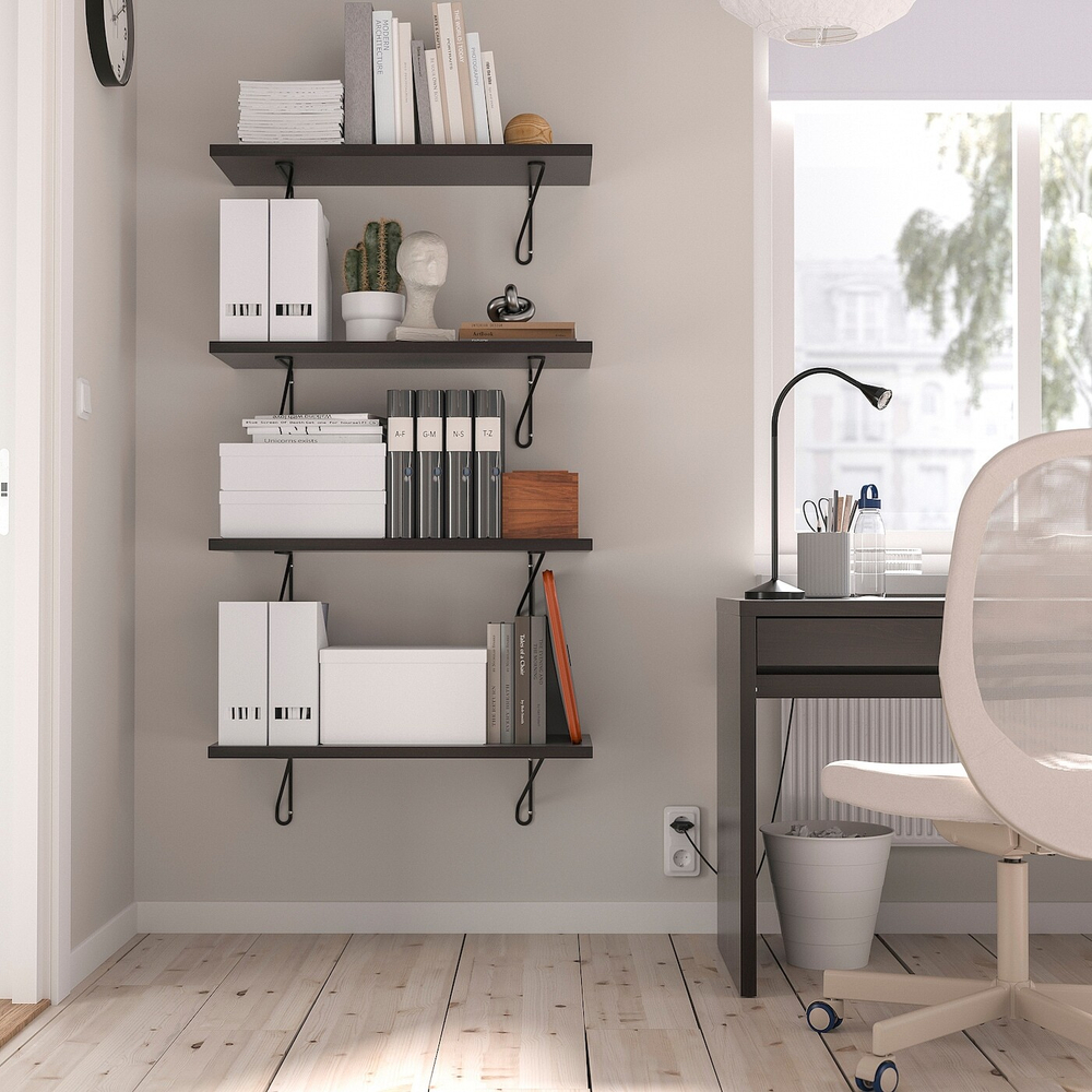 IKEA FÖRLÄGGARE  (ИКЕА ФÖРЛÄГГАРЕ)  -  Кронштейн, черный, 18x25 см