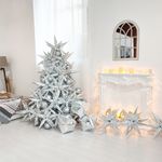 Шар (41''/104 см) Звезда, Составная, Серебро, 1 шт. в упак.