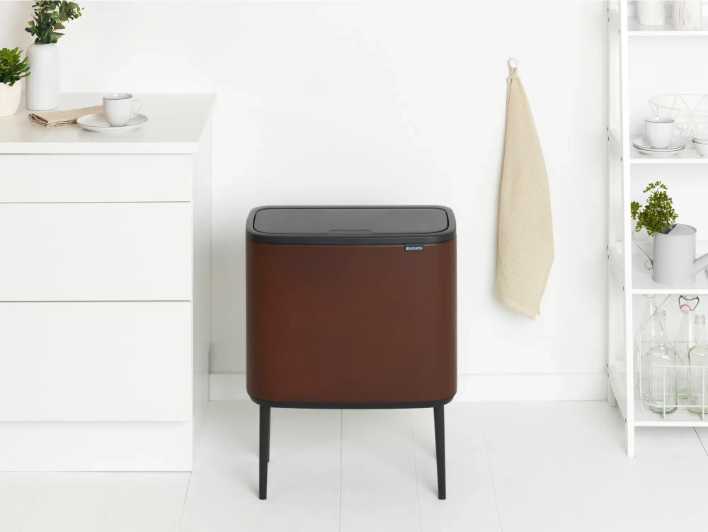 Brabantia Контейнер для мусора Bo Touch 11+23 л коричневый