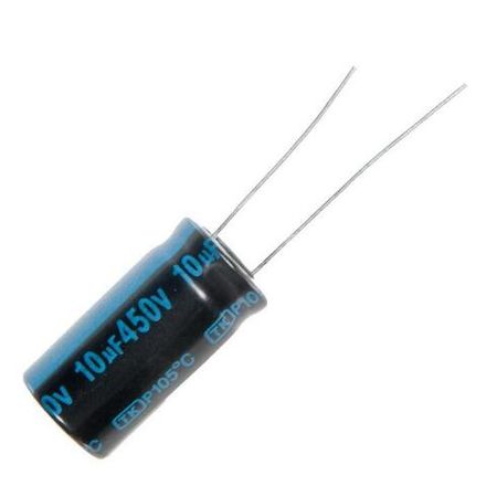 Конденсатор электролитический 450 В 10 мкФ "Jamicon" 10x20мм 105 град.