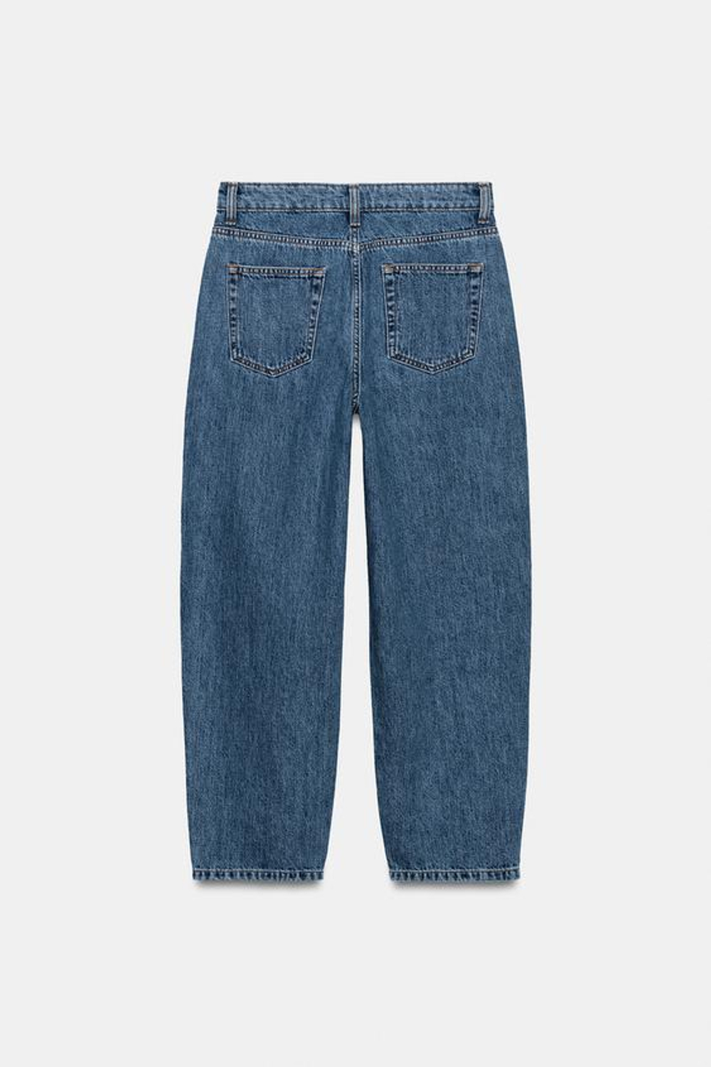 ZARA ЗАУЖЕННЫЕ ДЖИНСЫ СО СРЕДНЕЙ ПОСАДКОЙ — ZW COLLECTION, СИНИЙ