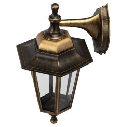 Садово-парковый светильник ЭРА НБУ 06-60-001 бронза 6 гранный настенный IP44 Е27 max60Вт | Садово-парковые светильники