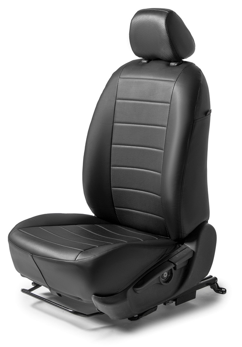 Авточехлы Rival Строчка (зад. спинка 40/20/40) для сидений Skoda Kodiaq (5 мест) 2017-н.в., эко-кожа, черные, SC.5107.1