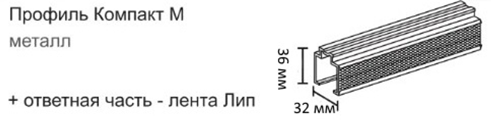Карниз для французских, австрийских штор "Компакт М" арт. 808М, длина 255 см