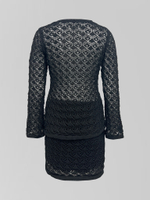 Костюм Luna style вязаный однотонный из кофточки на пуговицах и короткой юбки