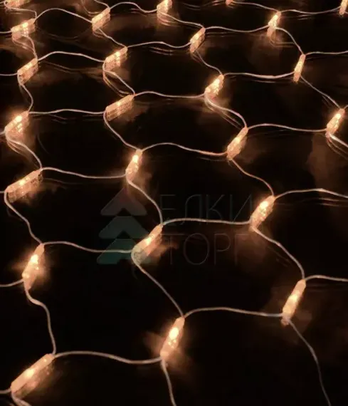 Светодиодная сетка с контроллером 2*3 м., 384 теплых белых LED ламп, прозрачный ПВХ, Beauty Led (NTL384C-10-2WW)