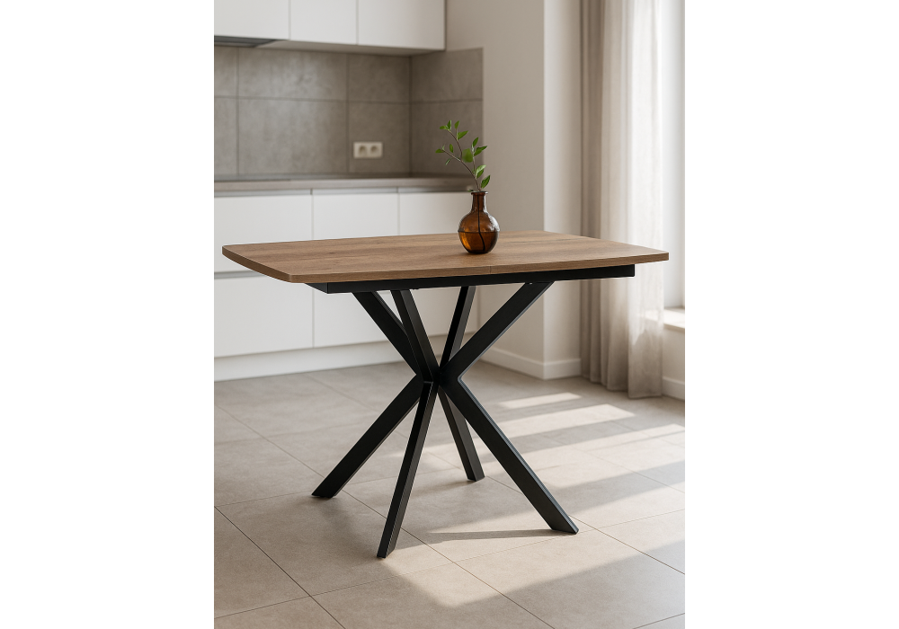 Стол деревянный Woodville Палу дуб галифакс табак, черный