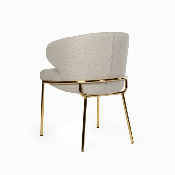 Стул Silva, светло-бежевый, золотые ножки