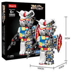 Конструктор Wangao BearBrick 188002, Робот Gundam, 1681 деталь