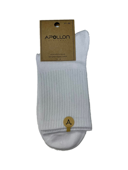 Белые мужские носки с удлиненной резинкой