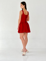 Платье мини со сборочками