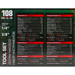 Набор инструментов 108пр. 1/4''3/8''6pt RockFORCE LIGHT RF LIGHT-41082-5DS