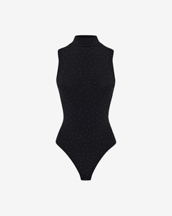 Боди с открытой спиной из трикотажа со стразами