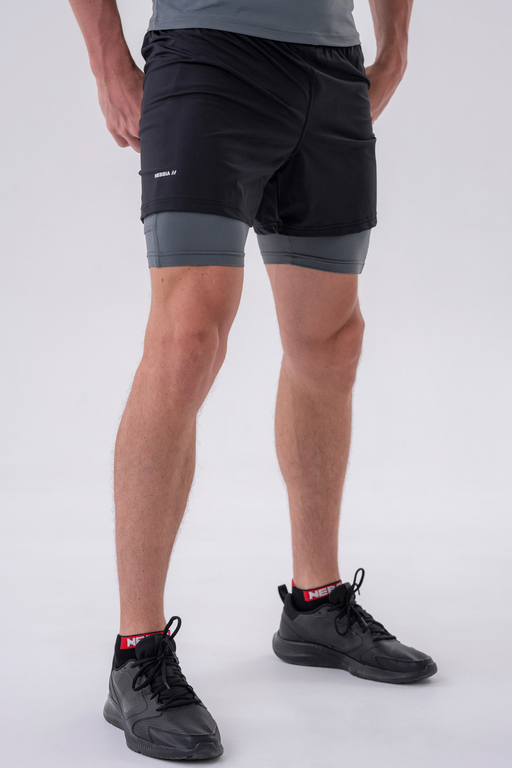 Шорты мужские Nebbia Double-Layer Shorts with Smart Pockets 318 Grey