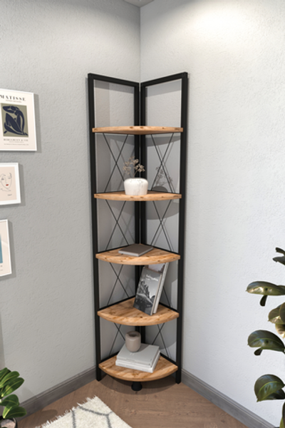 Угловой стеллаж  160х35 - сосна